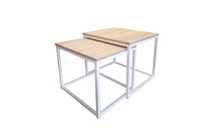 Stolik kawowy 2w1 dąb sonoma z białą podstawą –...