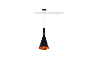 Lampa sufitowa metalowa z kloszem wiszącym AT9-1SZ-Czarna